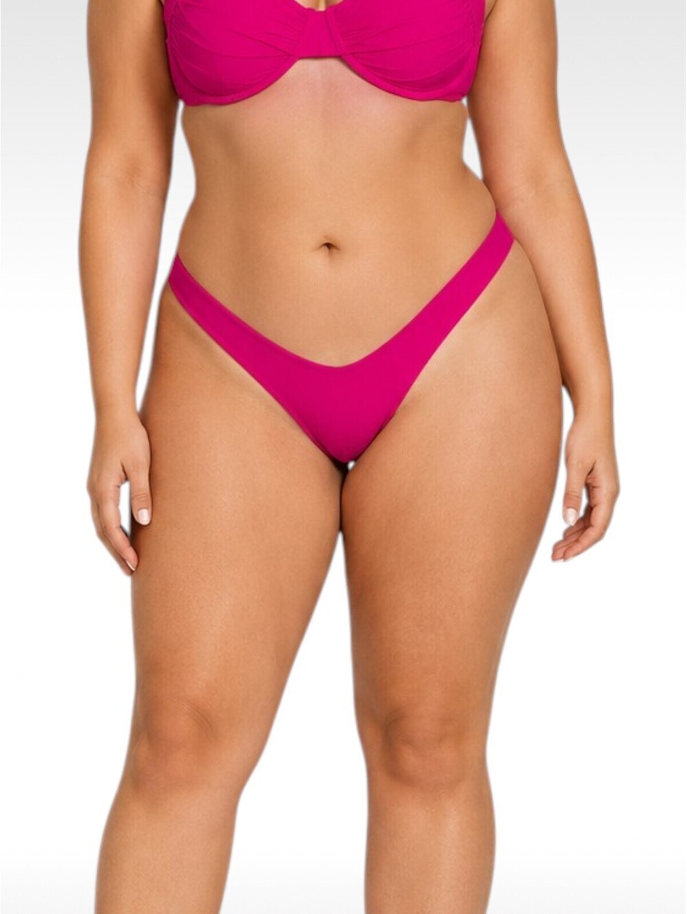 NWT L*Space Cabana Bitsy Bikini Bottoms Hot Pink Fuchsia Size Large